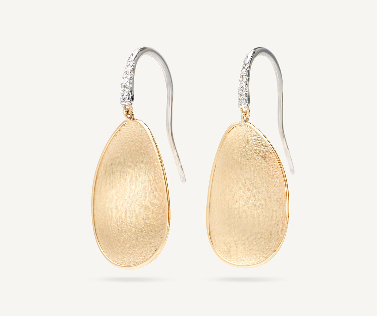 18k Two Tone Diamond Earrings