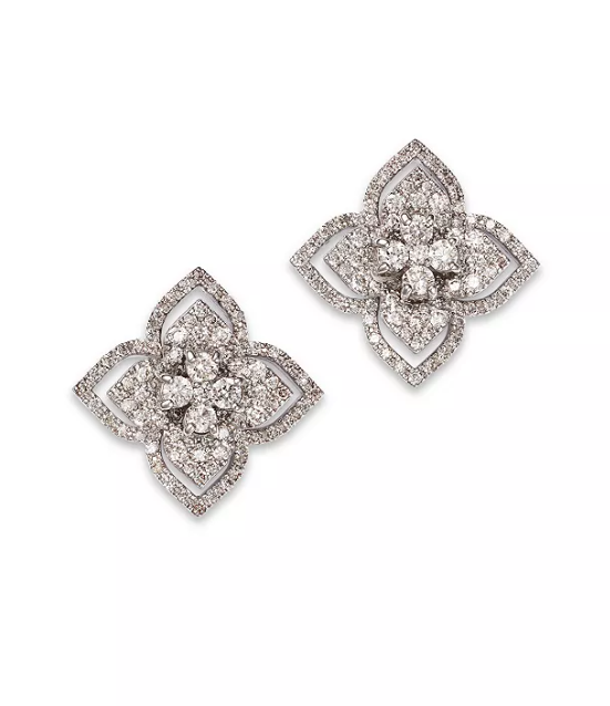 14k White Gold Diamond Earrings