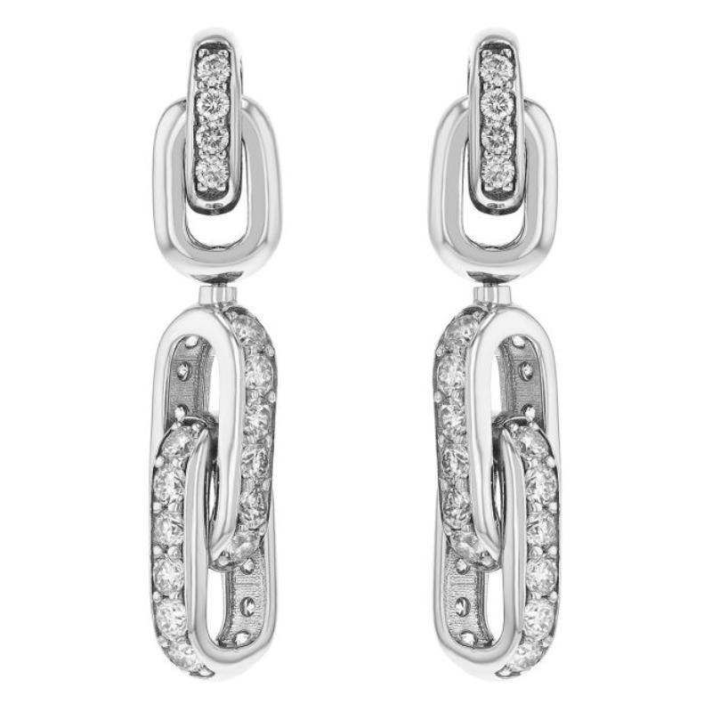 14k Yellow Gold Three Level Drop Link Earrings