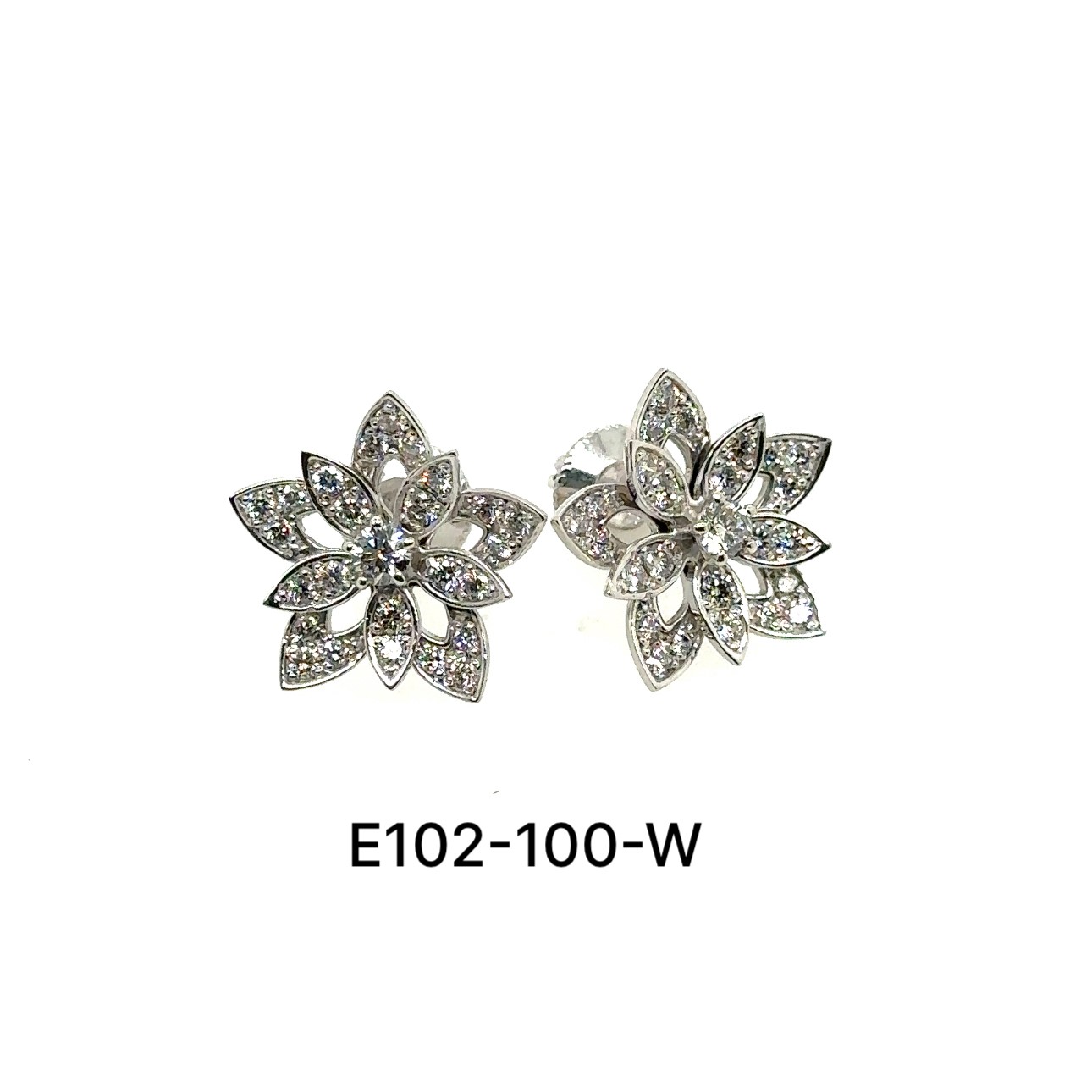 14k White Gold Diamond Earrings
