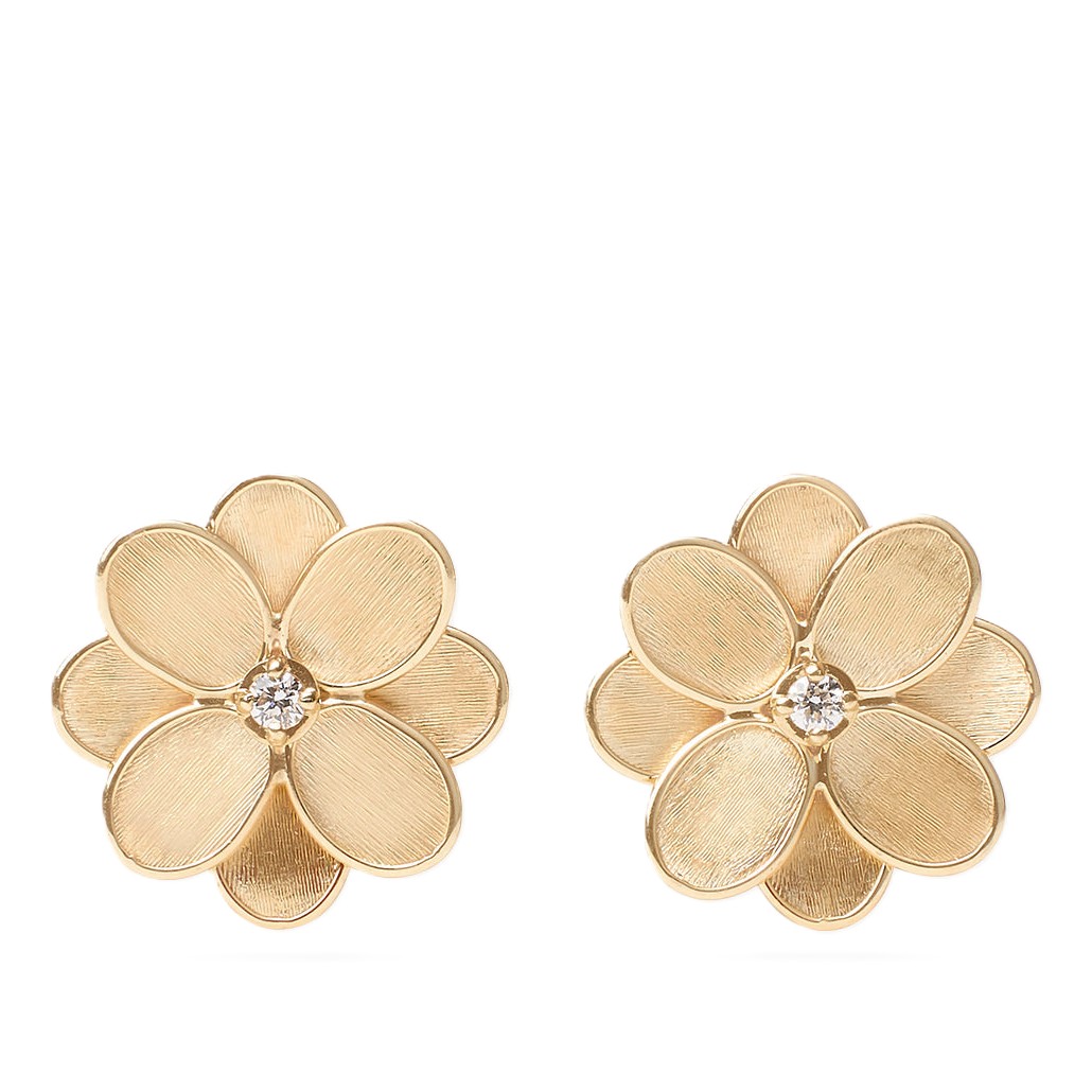 18k Yellow Gold Petali Flower Stud Earrings