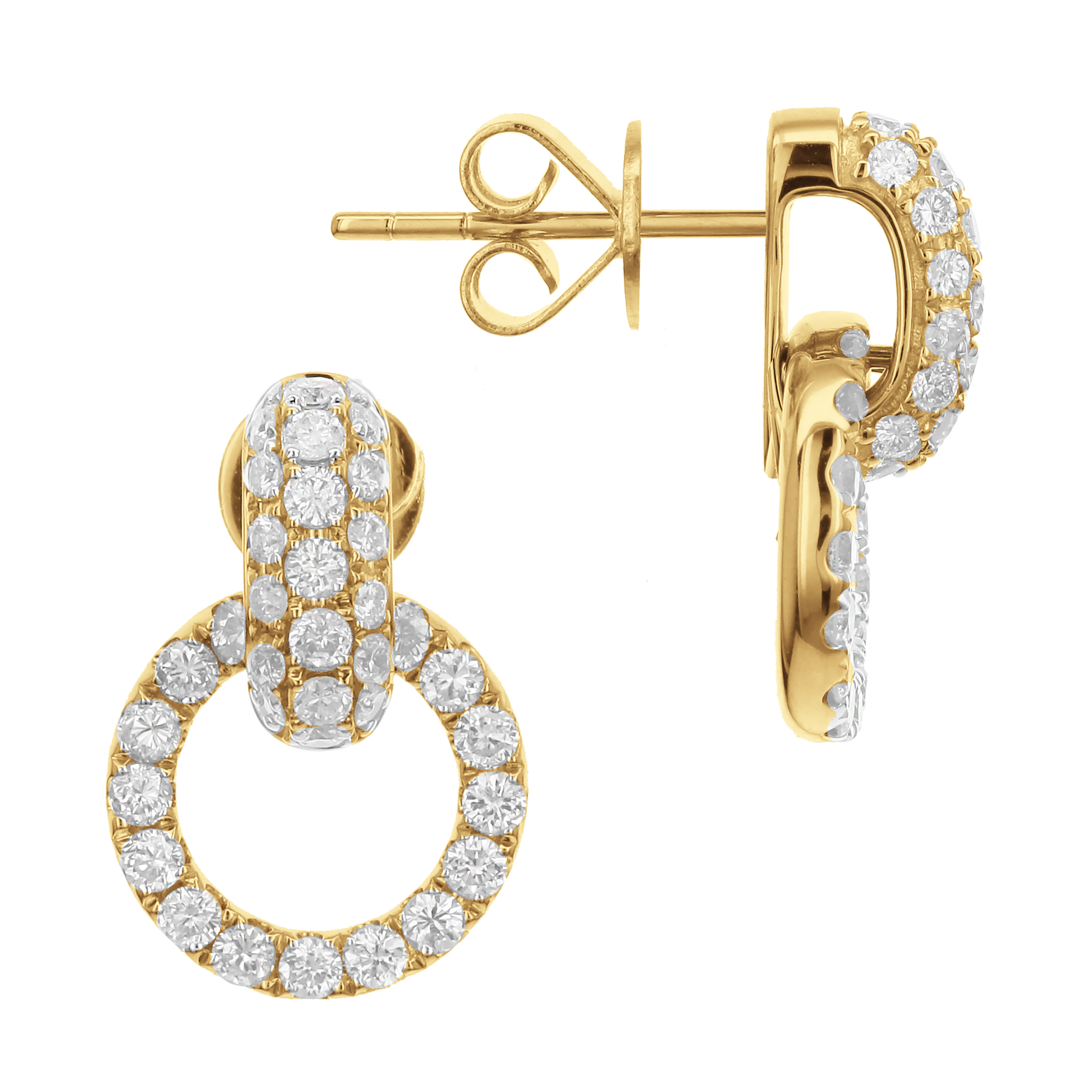 18k Yellow Gold Doorknocker Earrings