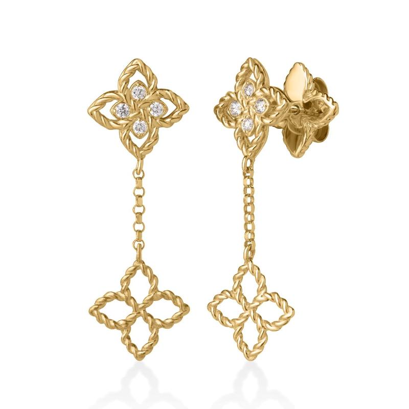 18k Yellow Gold Love In Verona Drop Earrings Earrings