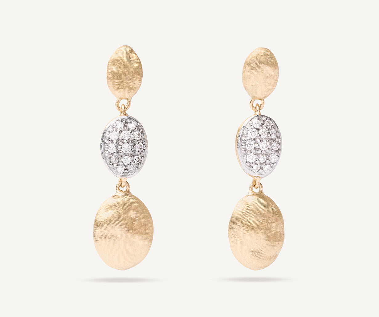 18k Yellow Gold Siviglia Diamond Triple Drop Earrings