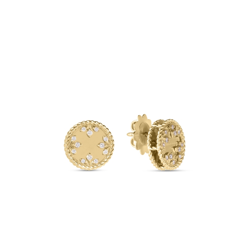 18k Yellow Gold Venetian Medallion Earrings