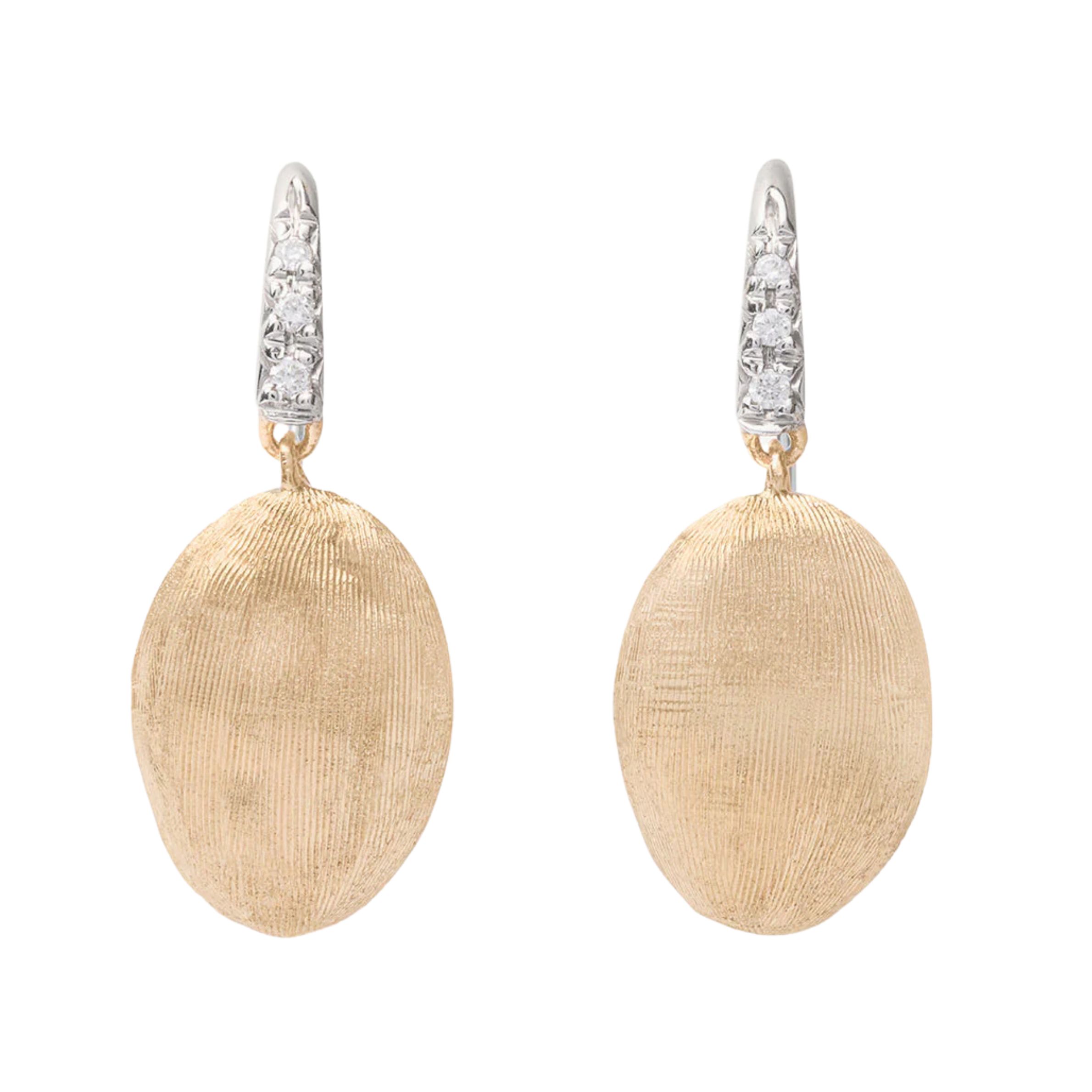 18k Two Tone Siviglia Diamond Drop Earrings