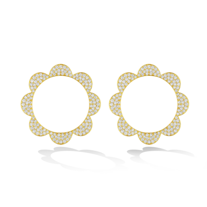 18k Yellow Gold Diamond Earrings