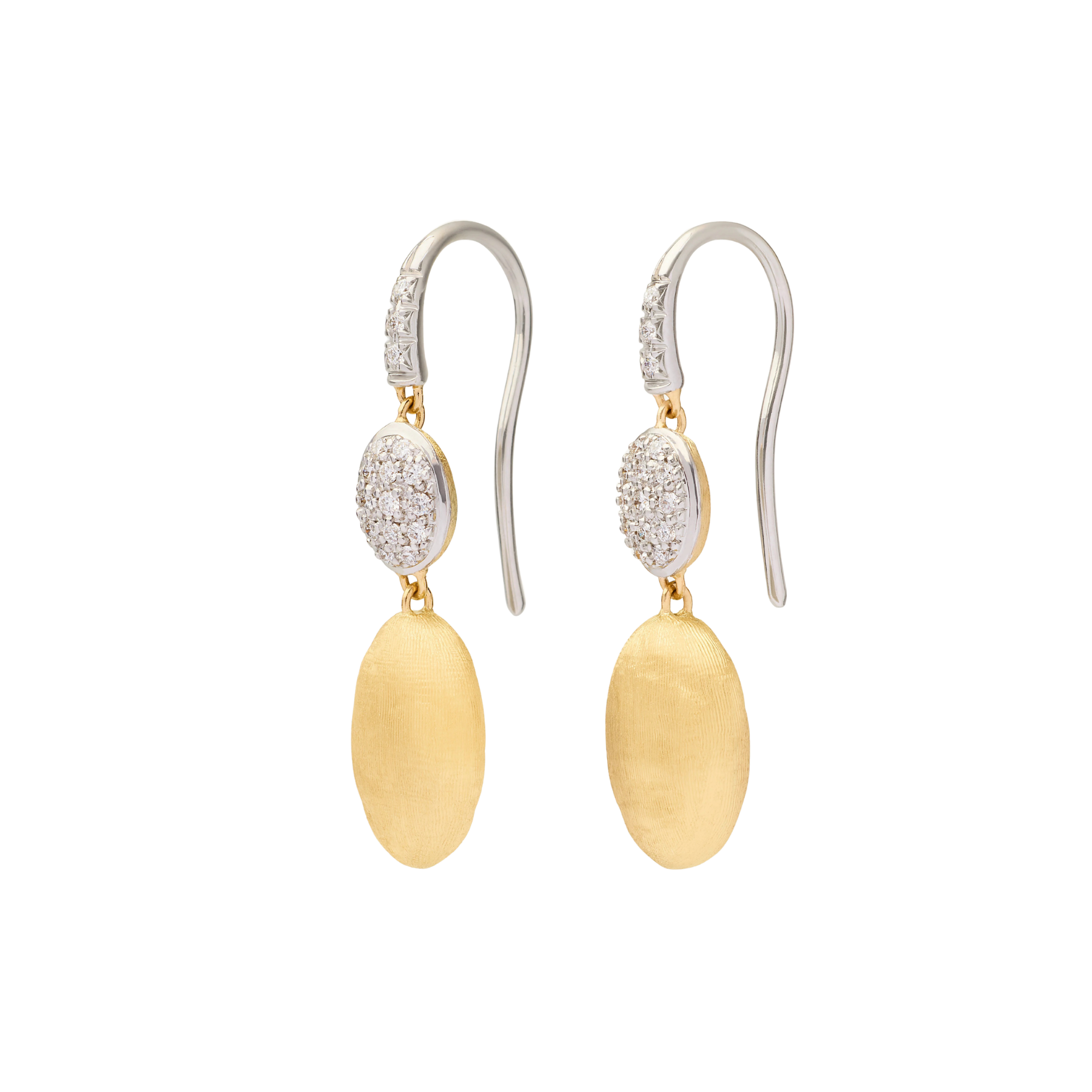 18k Yellow Gold Siviglia Diamond Accent Drop Earrings