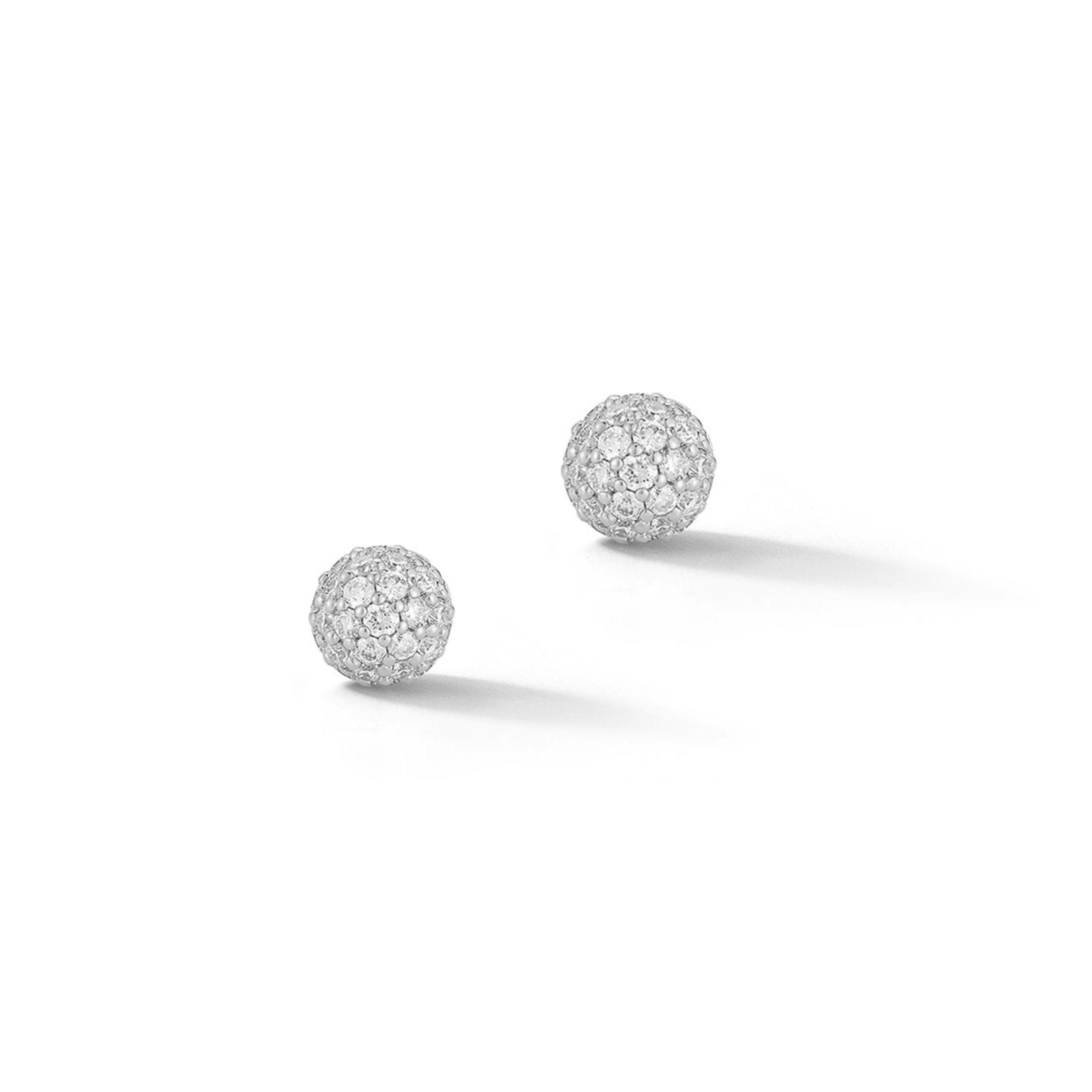 14k Yellow Gold Diamond Ball Earrings