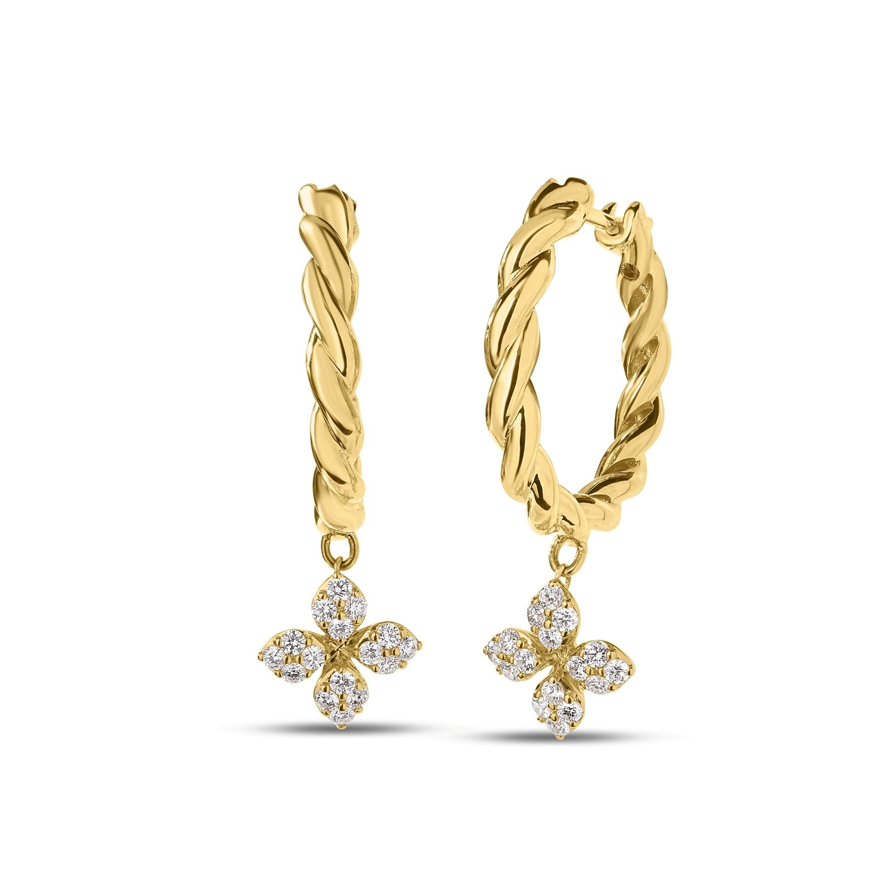 18k Yellow Gold Love In Verona Diamond Earrings