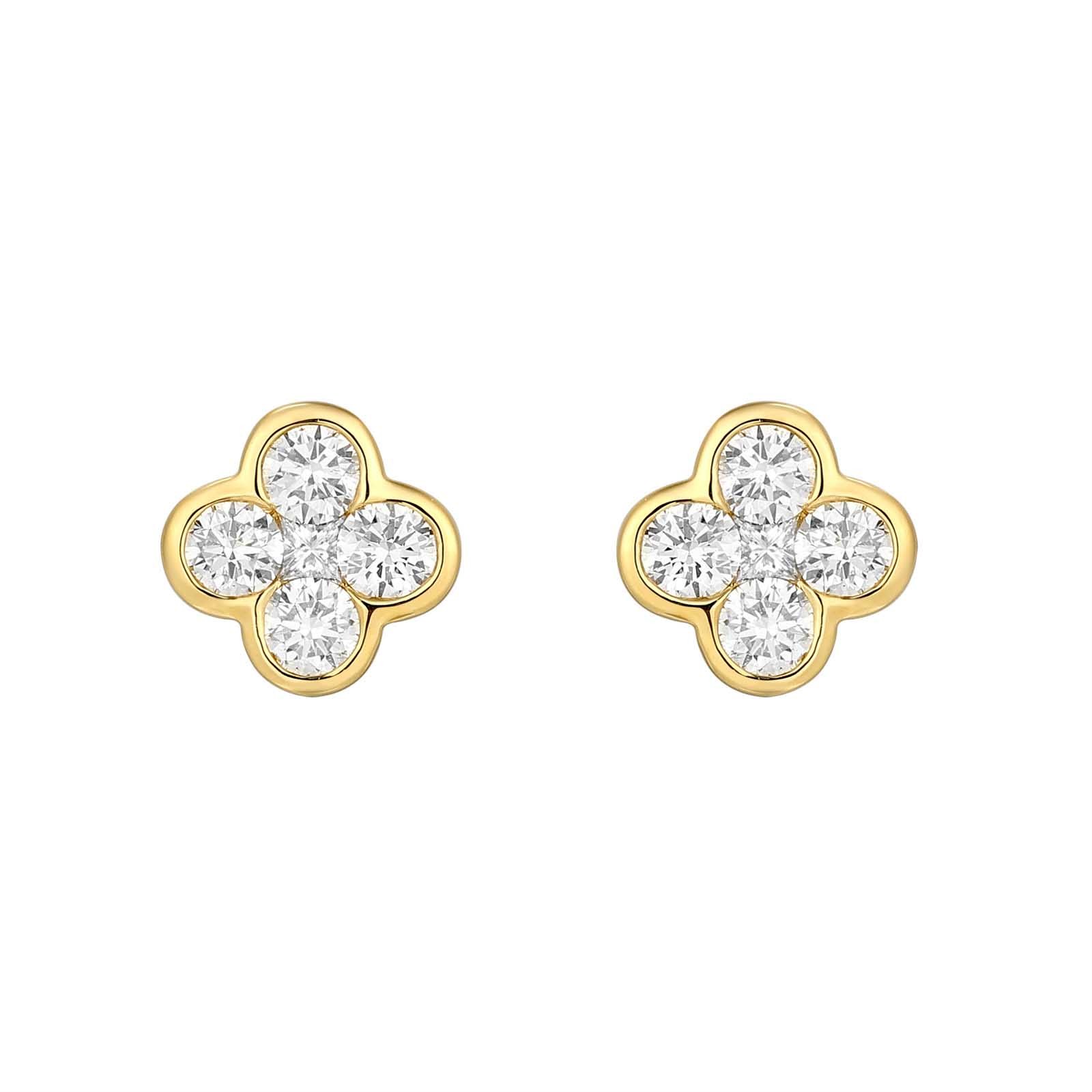 14k Yellow Gold Diamond Earrings