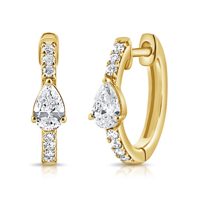 14k Yellow Gold Diamond Earrings