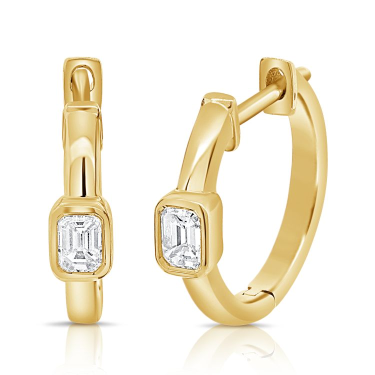 14k Yellow Gold Diamond Earrings
