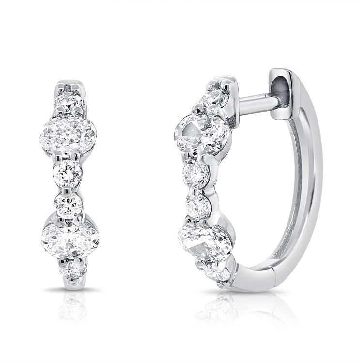 14k White Gold Diamond Earrings