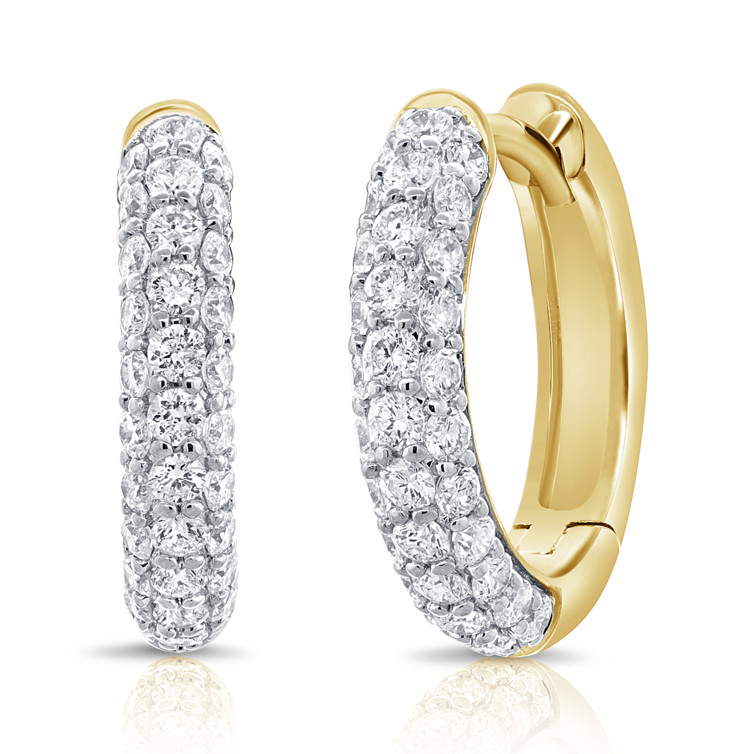 14k Yellow Gold Diamond Earrings