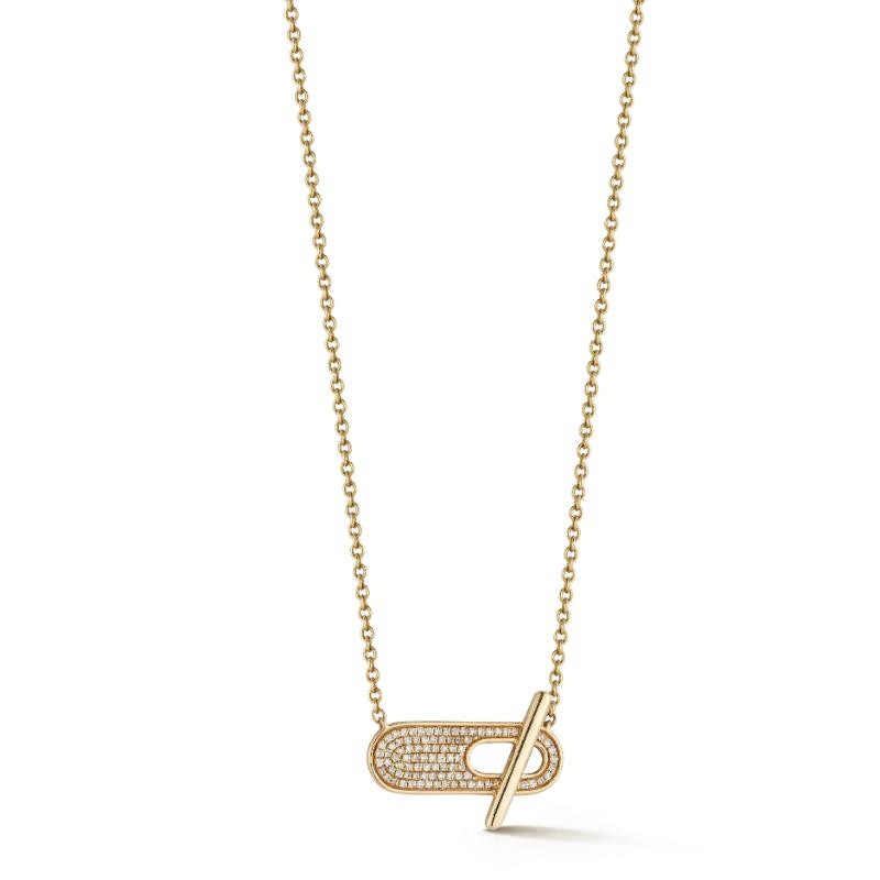 14k Yellow Gold Sylvie Rose Diamond Pave Toggle Necklace