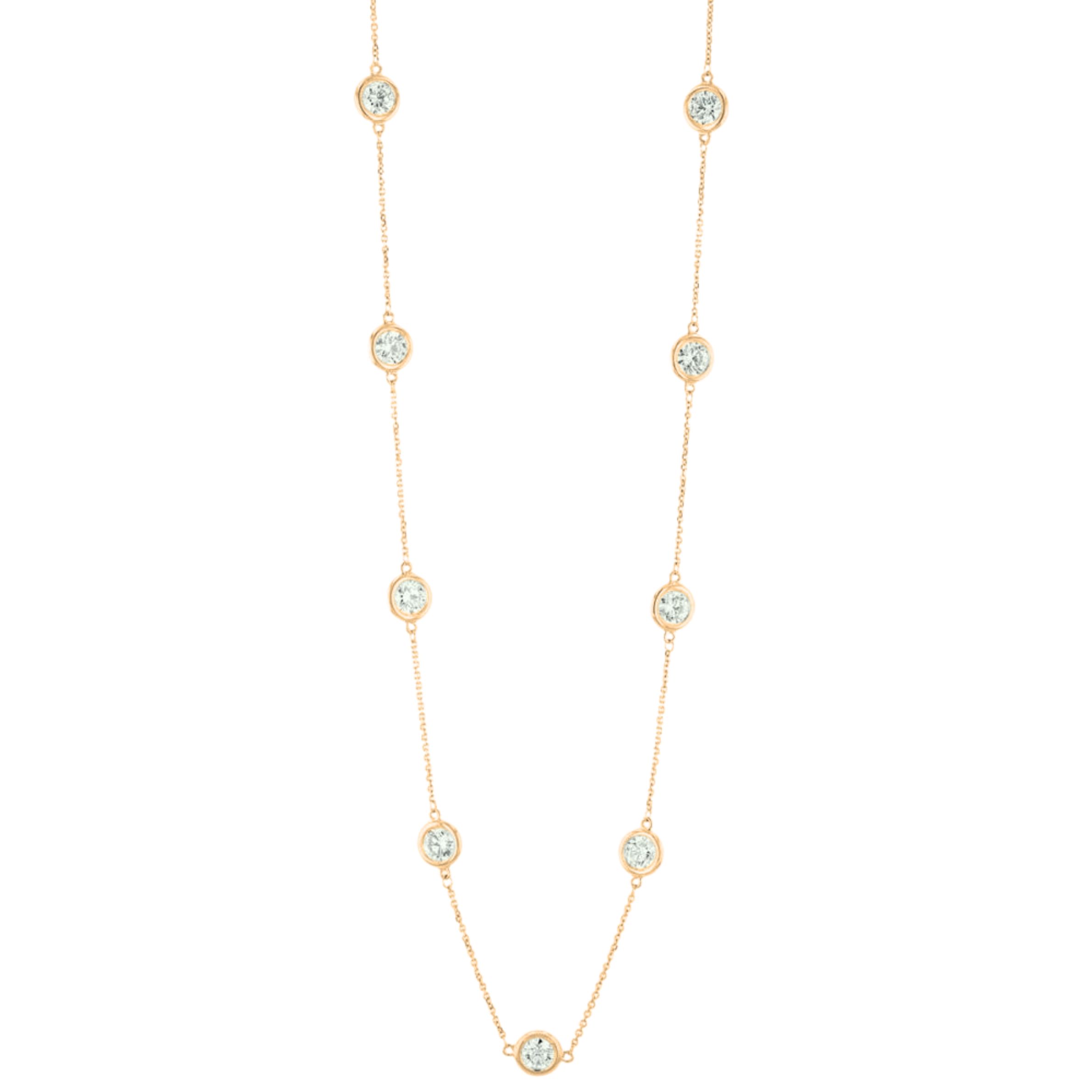 14k Yellow Gold 5.00ctw Diamonds By The Yard Necklace