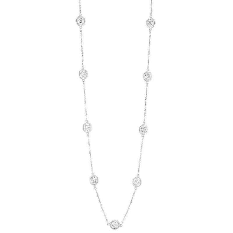 14k White Gold 5.00ctw Diamonds By The Yard Necklace