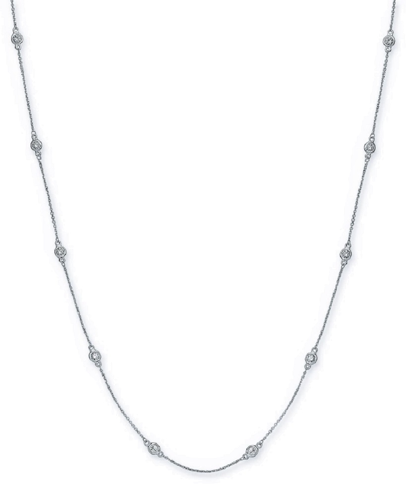 14k White Gold Diamond Necklace