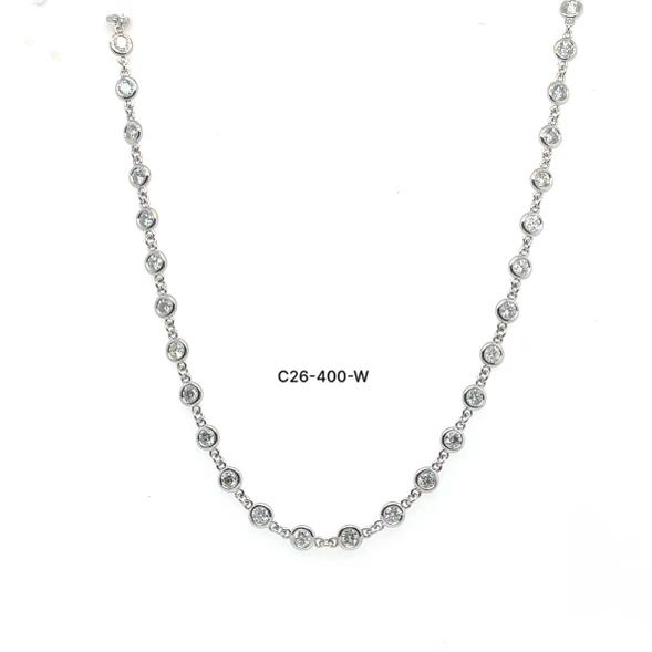 14k White Gold Diamond Necklace
