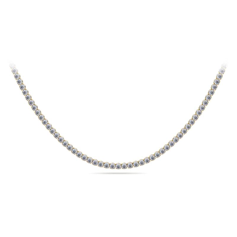 14k Yellow Gold 11.00ctw Diamond Tennis Necklace