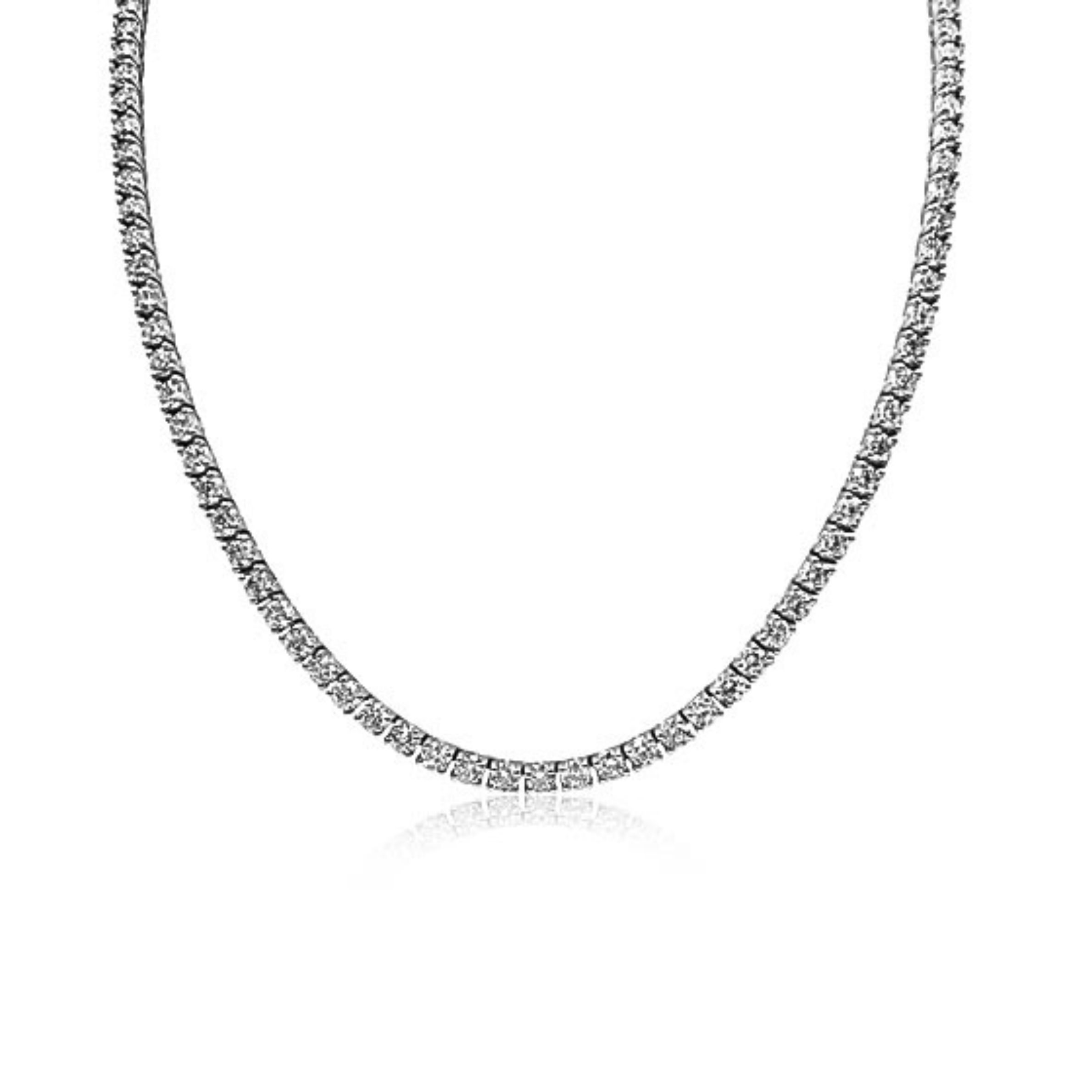 14k White Gold 9.00ctw Diamond Tennis Necklace