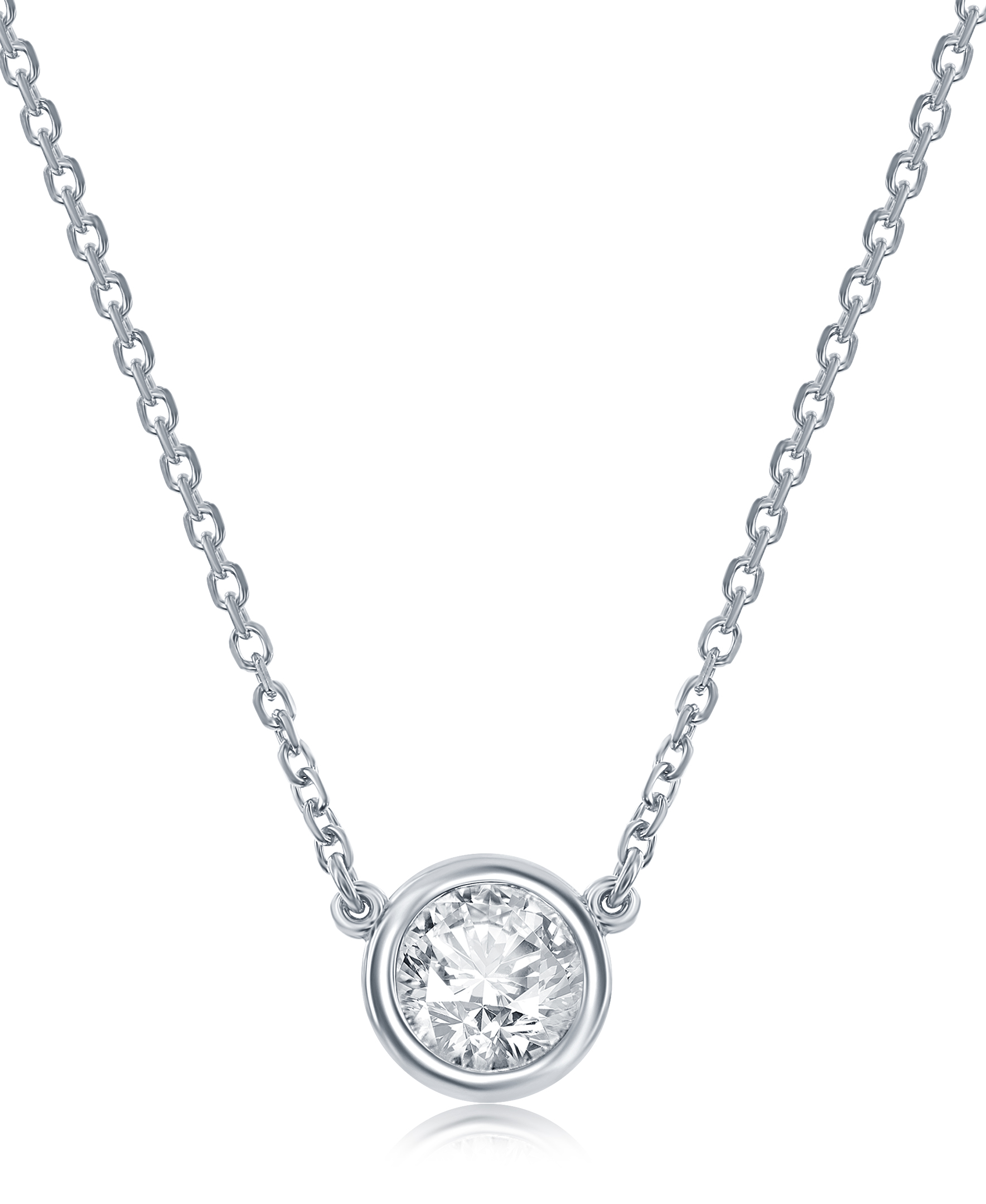 14k White Gold Diamond Necklace