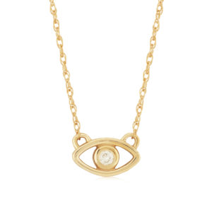 14k Yellow Gold Diamond Necklace