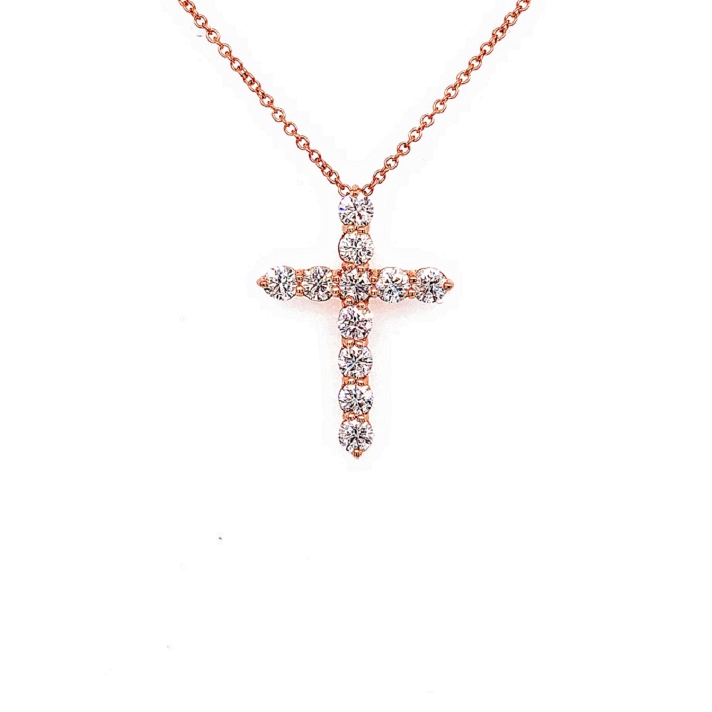 14k Rose Gold Diamond Necklace