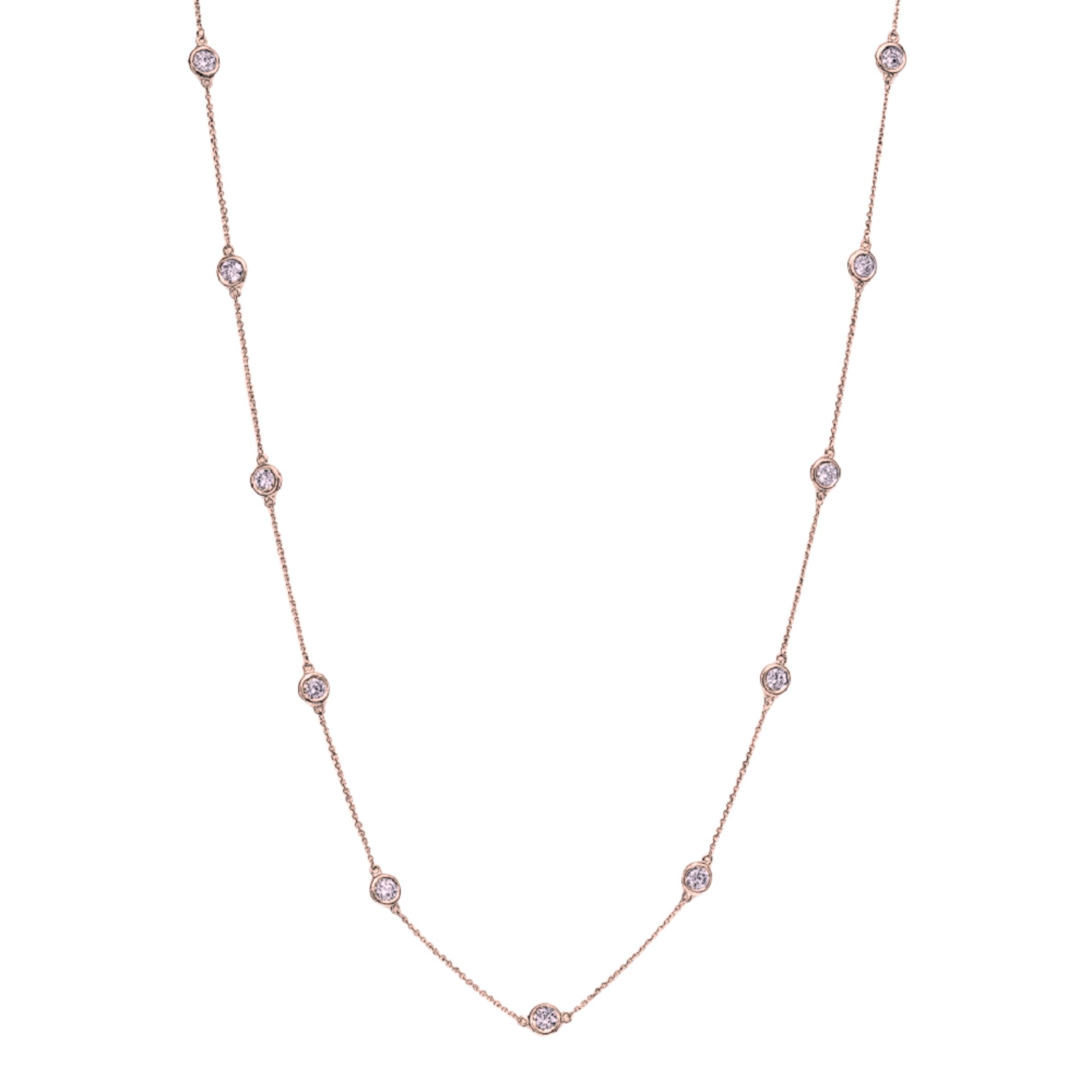 14k Rose Gold 0.40ctw Diamonds By The Yard Necklace