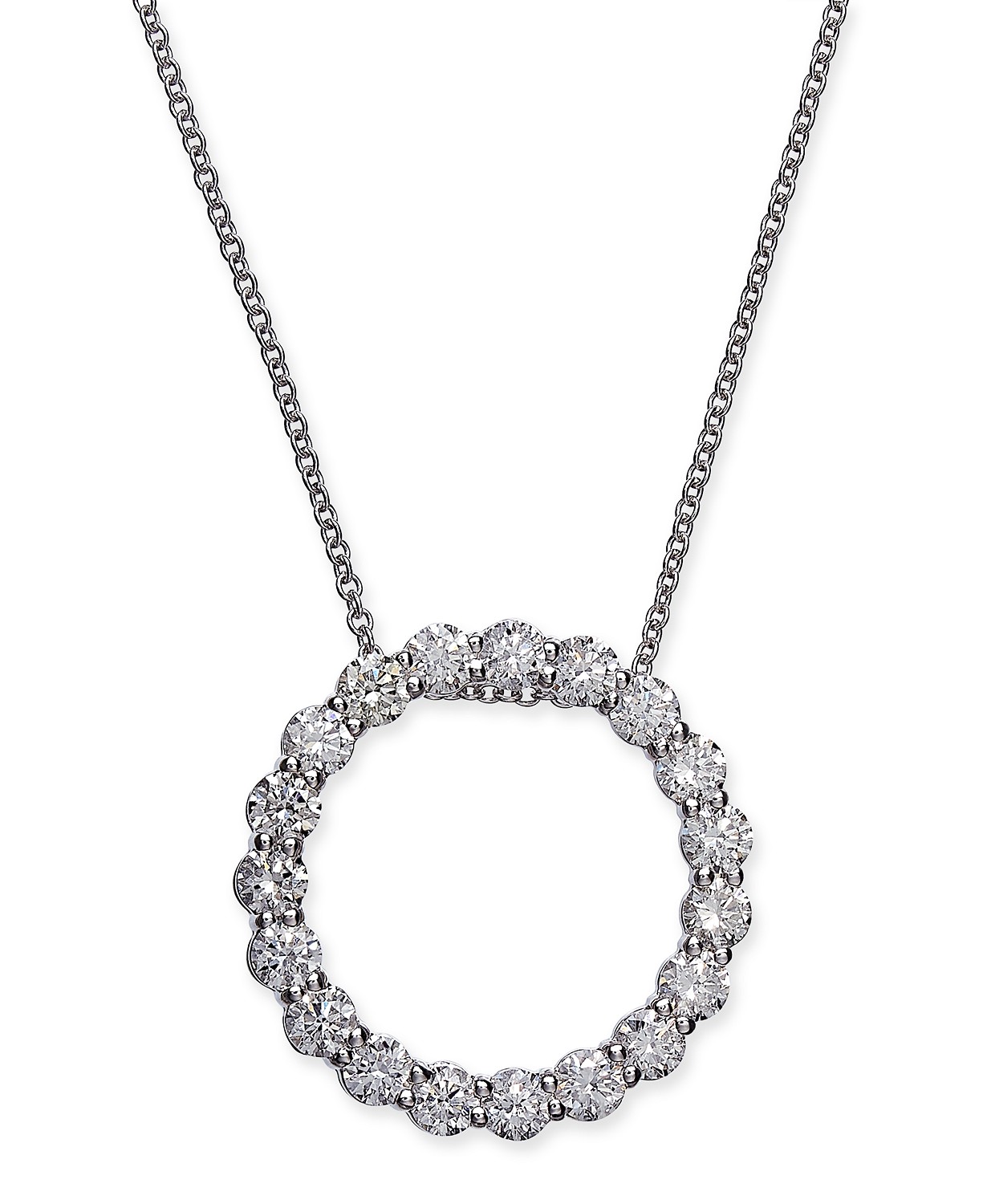 14k White Gold Diamond Necklace