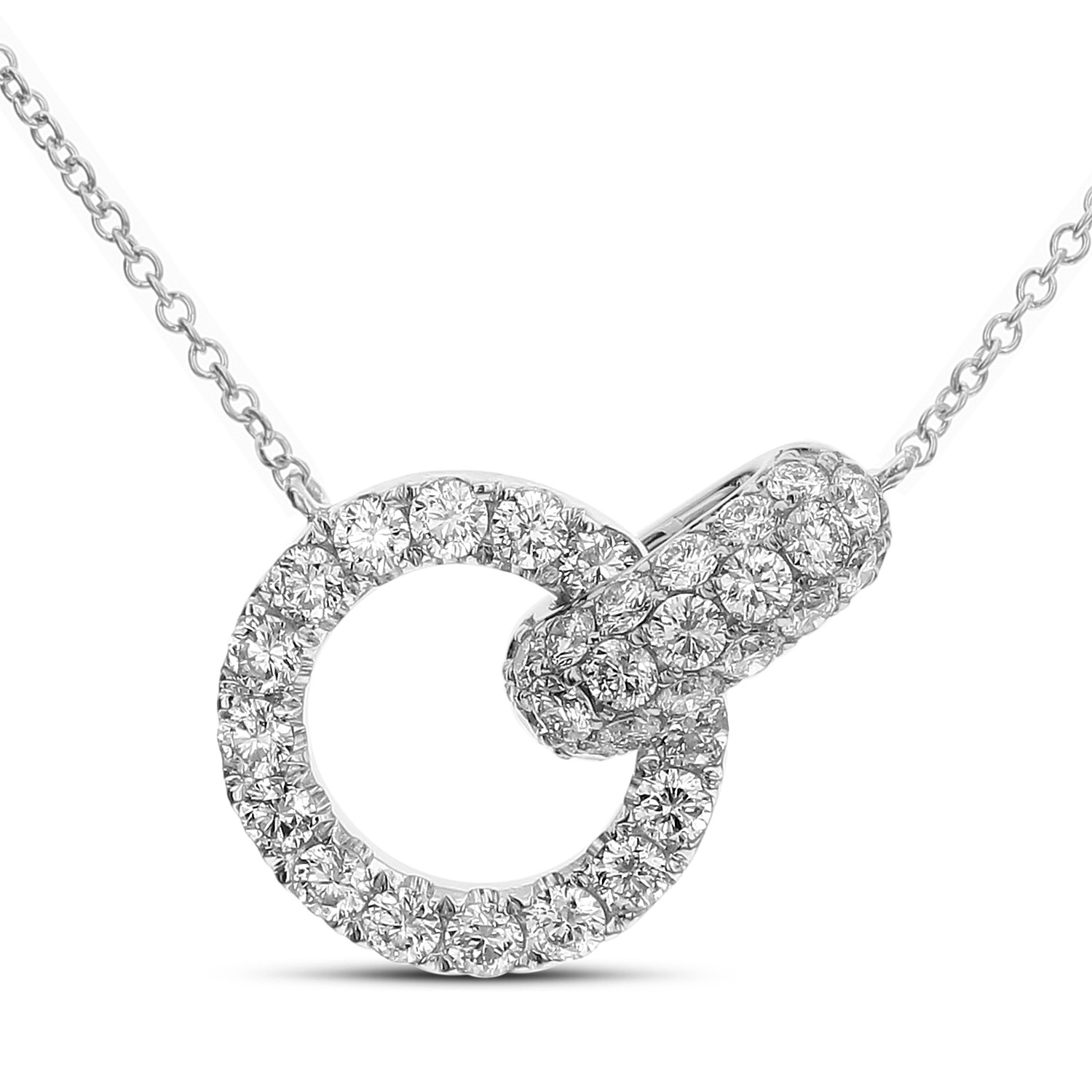 18k White Gold Medium Interlocked Necklace