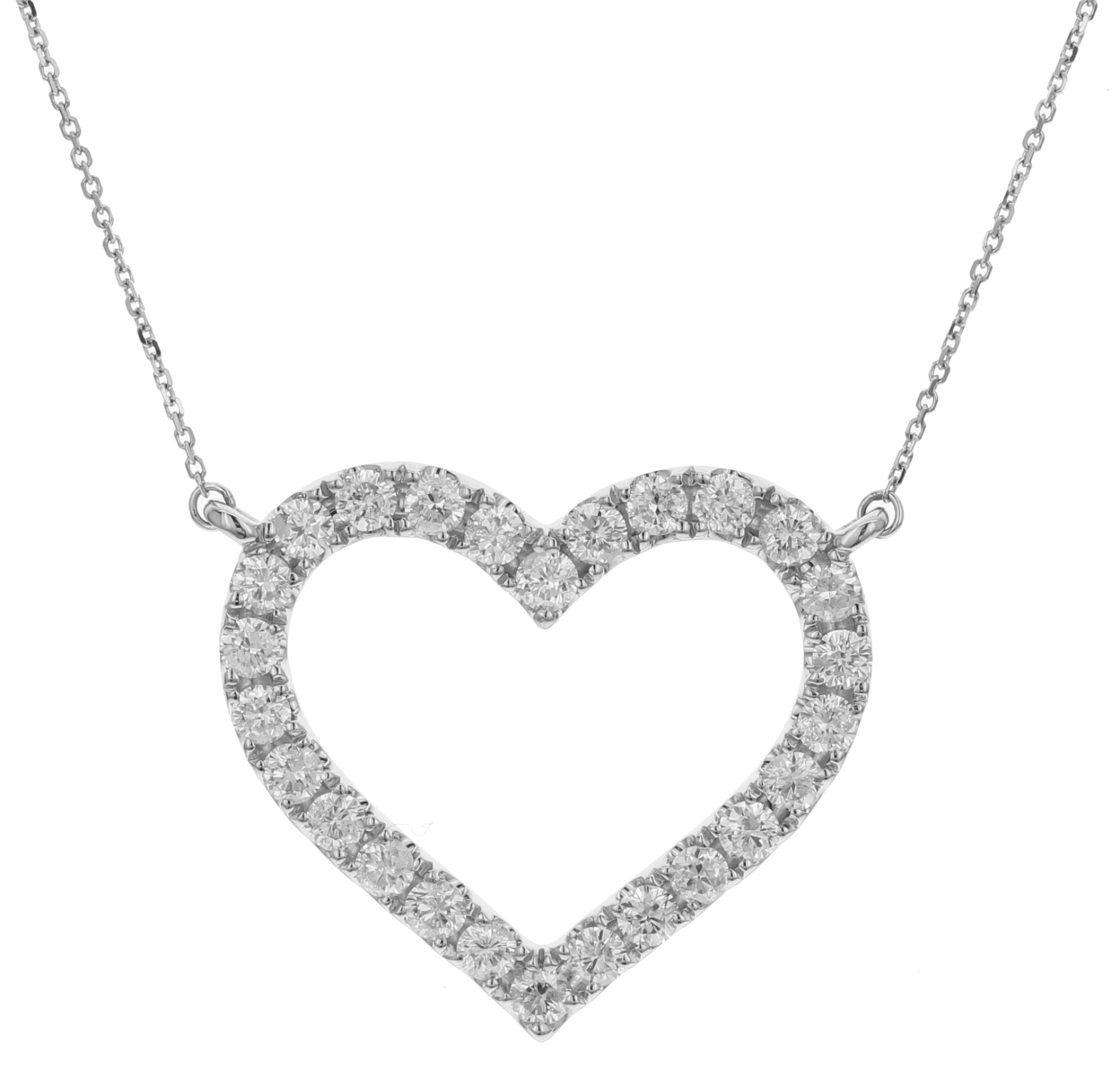 18k White Gold Heart Necklace