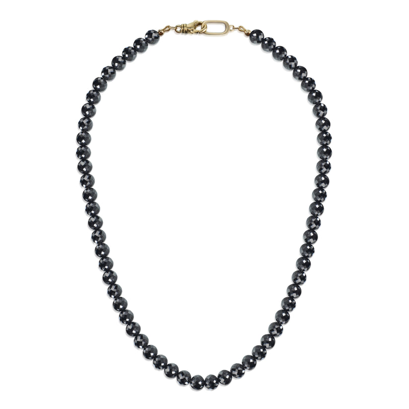 18k Yellow Gold Black Diamond Necklace