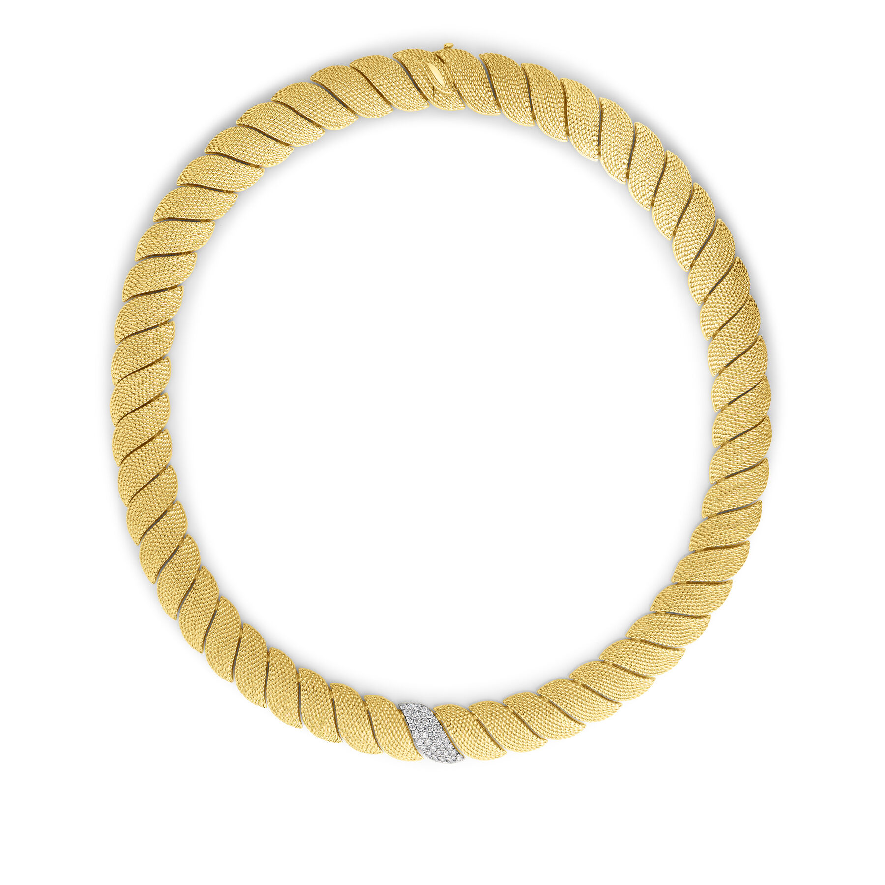 18k Yellow Gold San Marco Textured Necklace