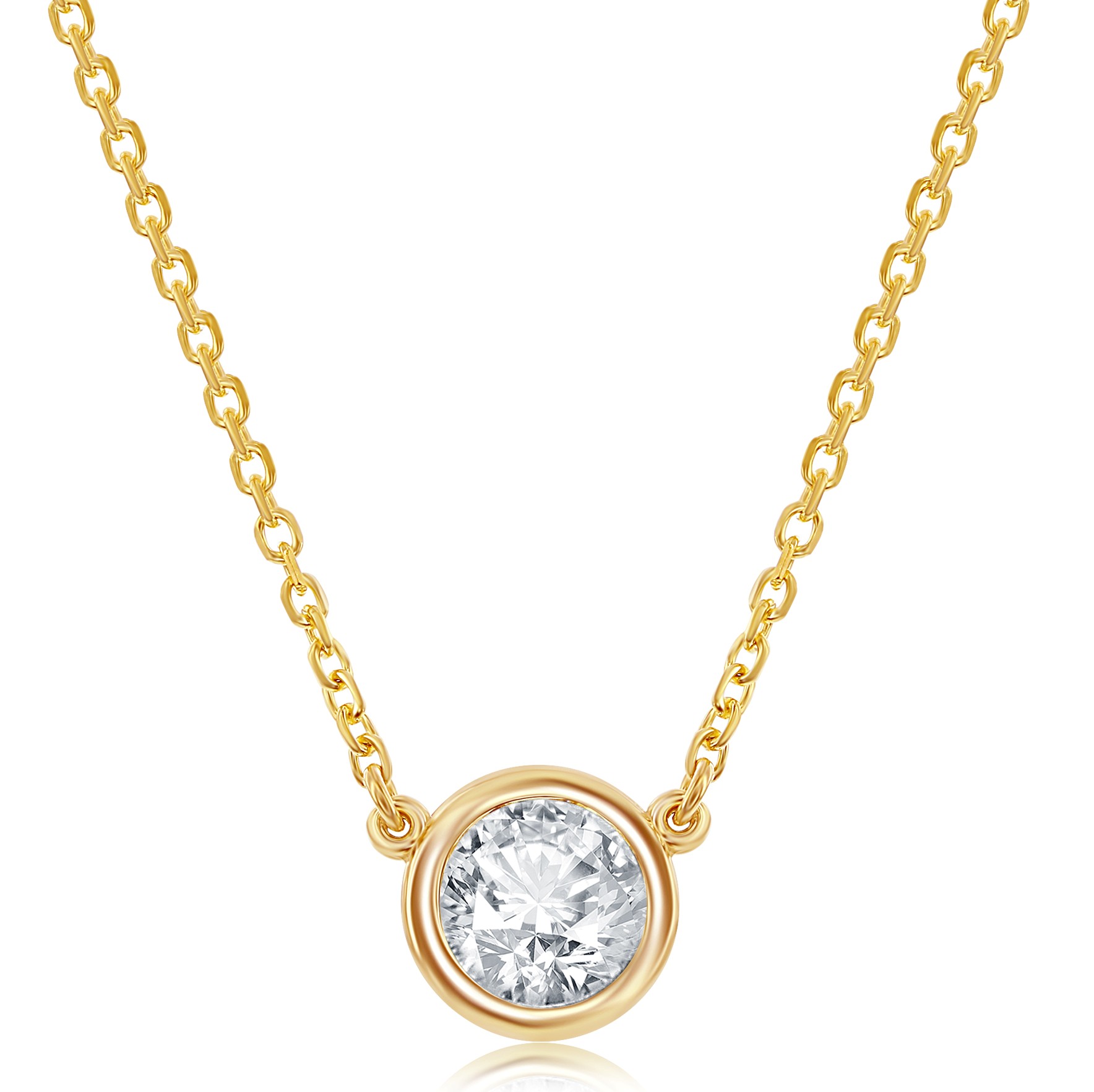 14k Yellow Gold 0.40ctw Diamond Solitaire Necklace