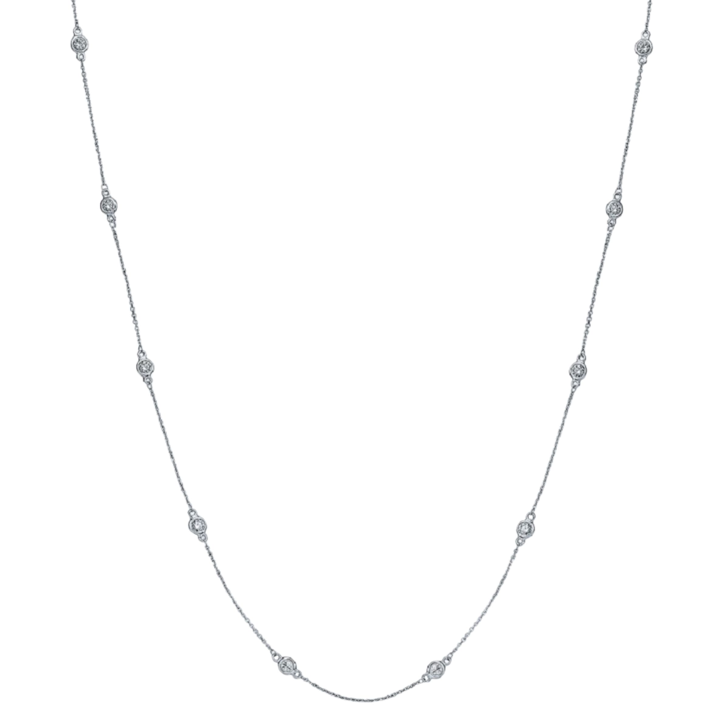 14k White Gold 0.90ctw Diamonds By The Yard Necklace