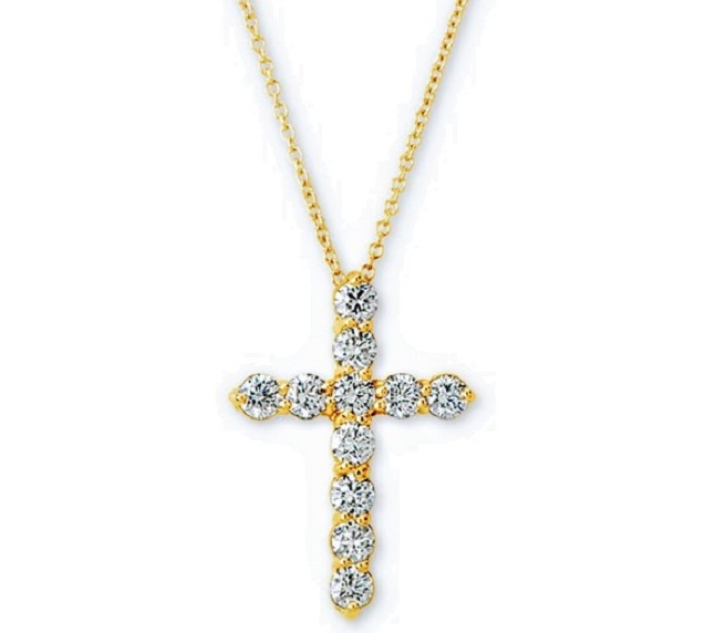 14k Yellow Gold Diamond Necklace
