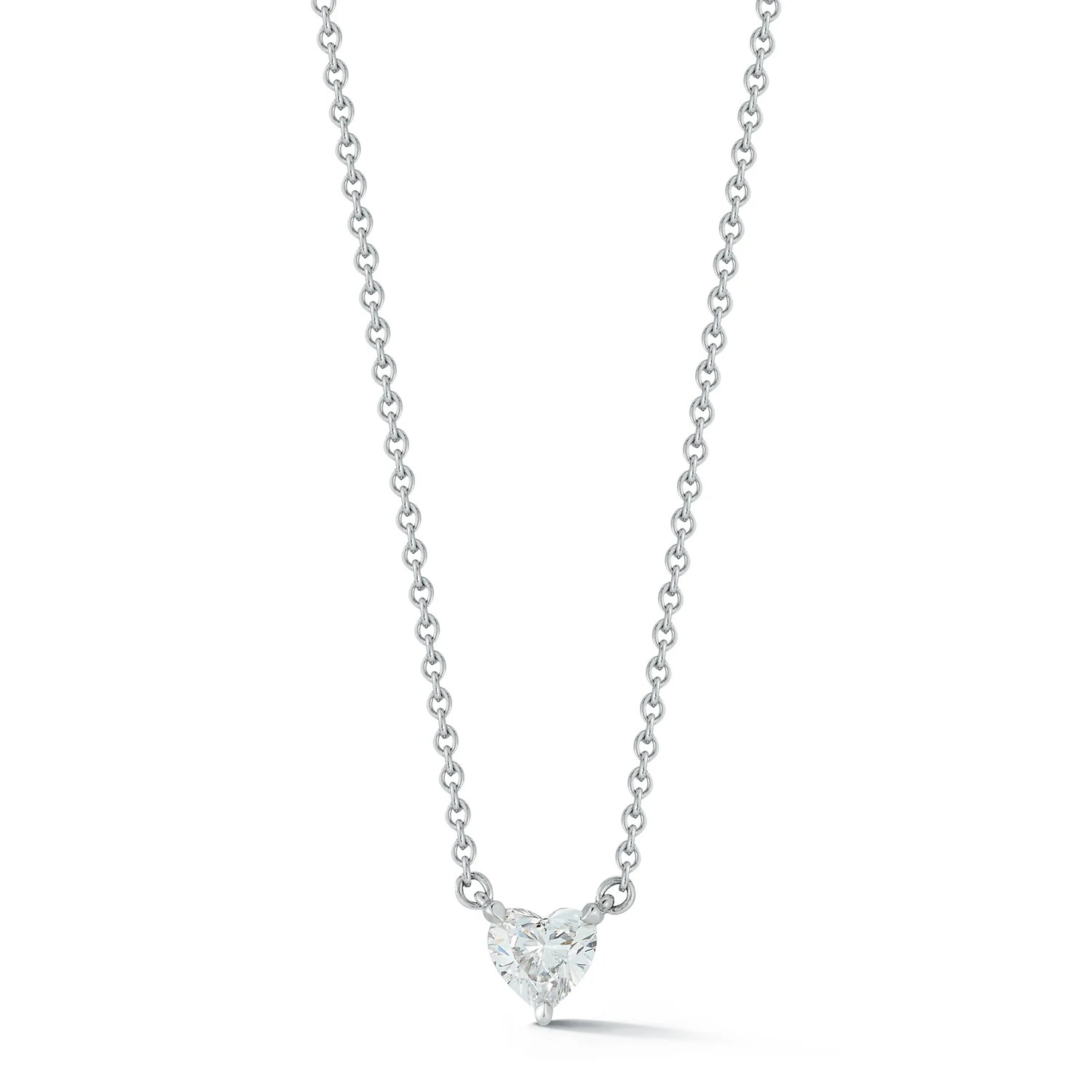 14k White Gold Diamond Heart Necklace
