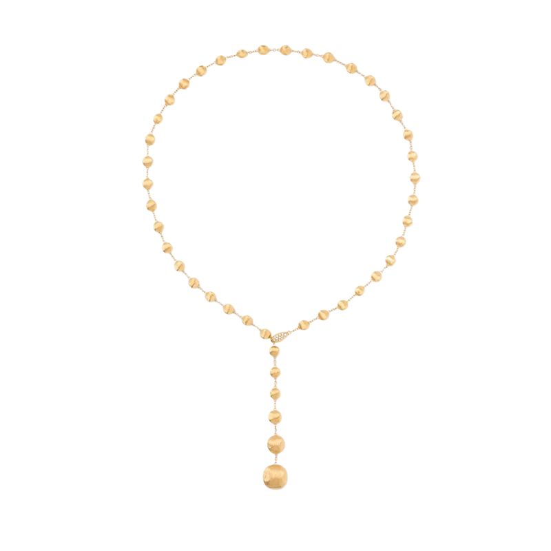 18k Yellow Gold Africa Lariat Necklace