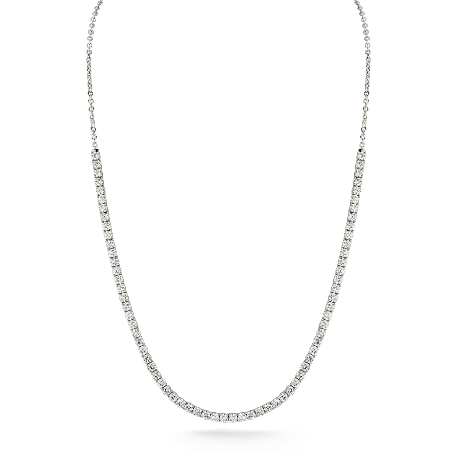 14k White Gold Diamond Half Tennis Necklace