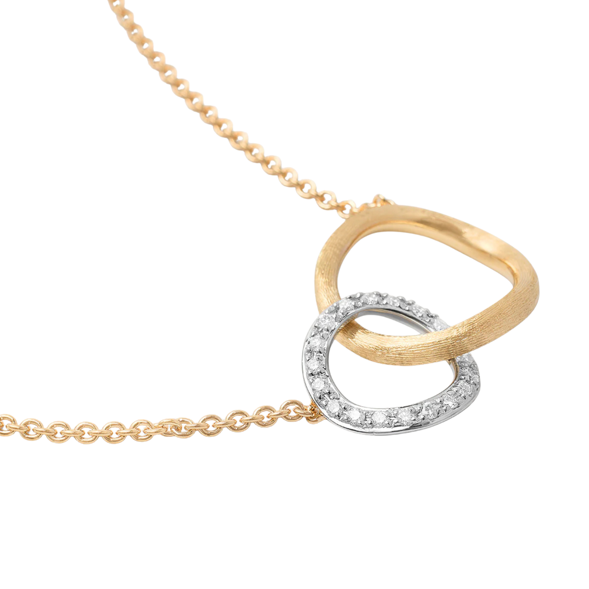 18k Two Tone Jaipur Diamond Gold Necklace