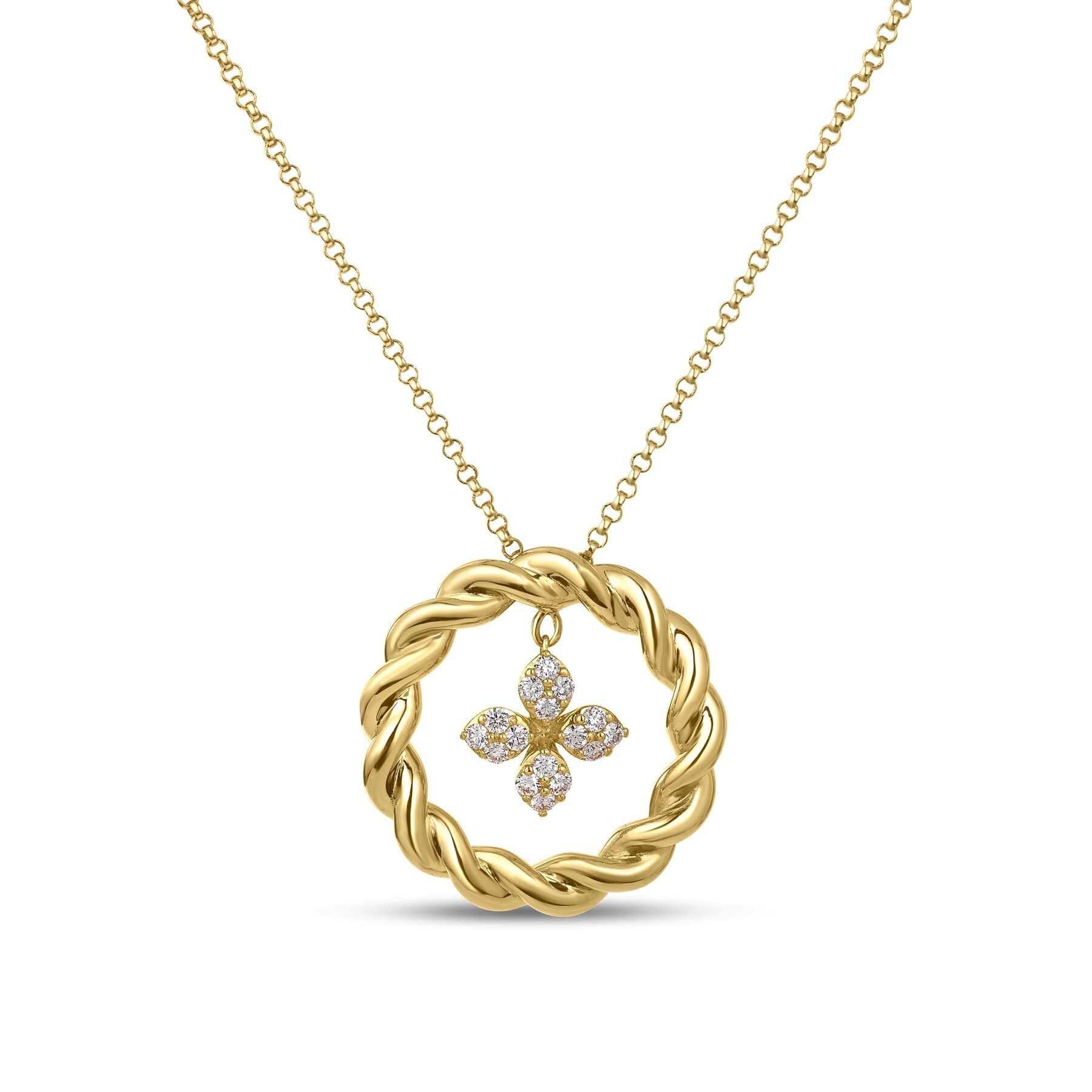 18k Yellow Gold Love In Verona Diamond Necklace