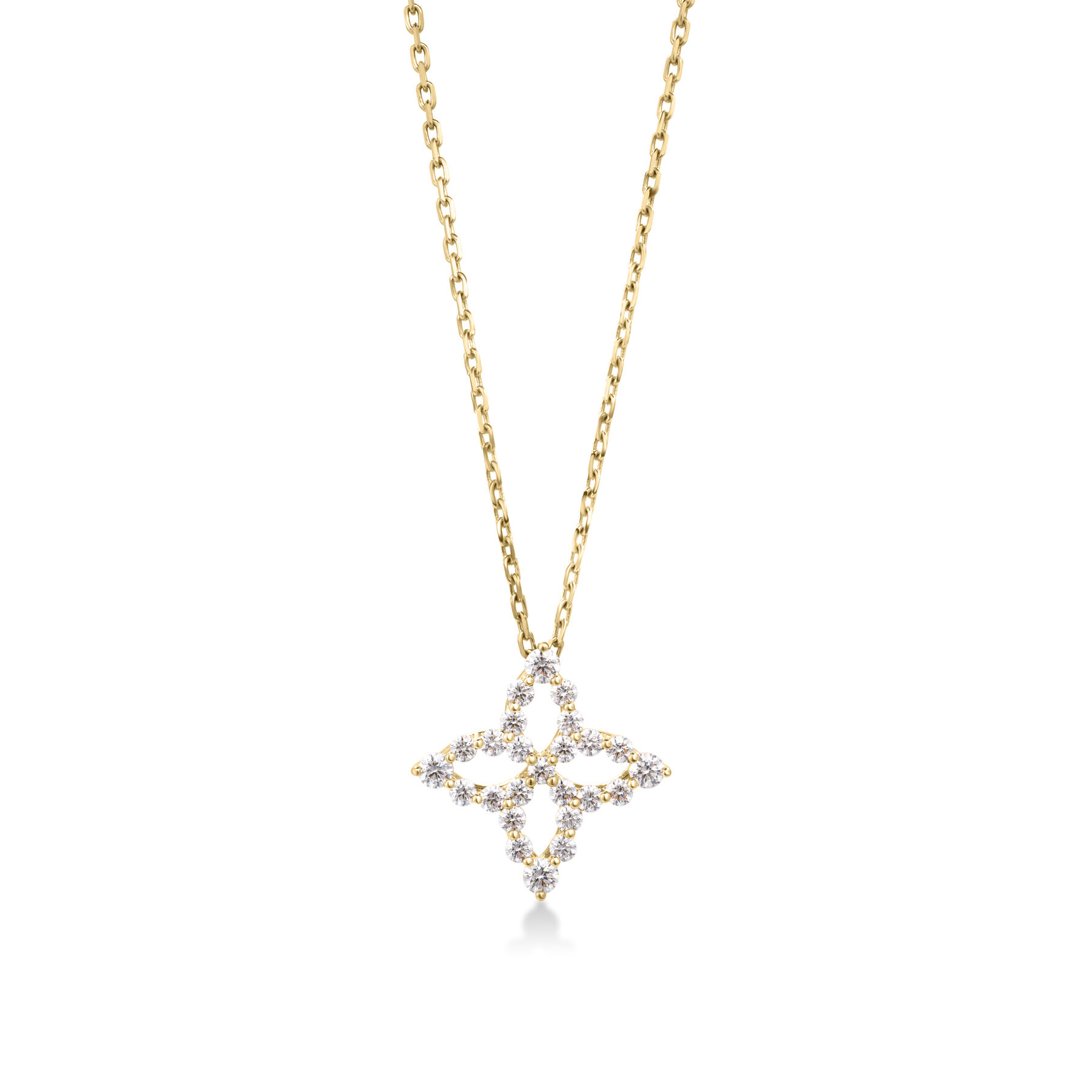 18k Yellow Gold Diamond Princess Diamond Necklace