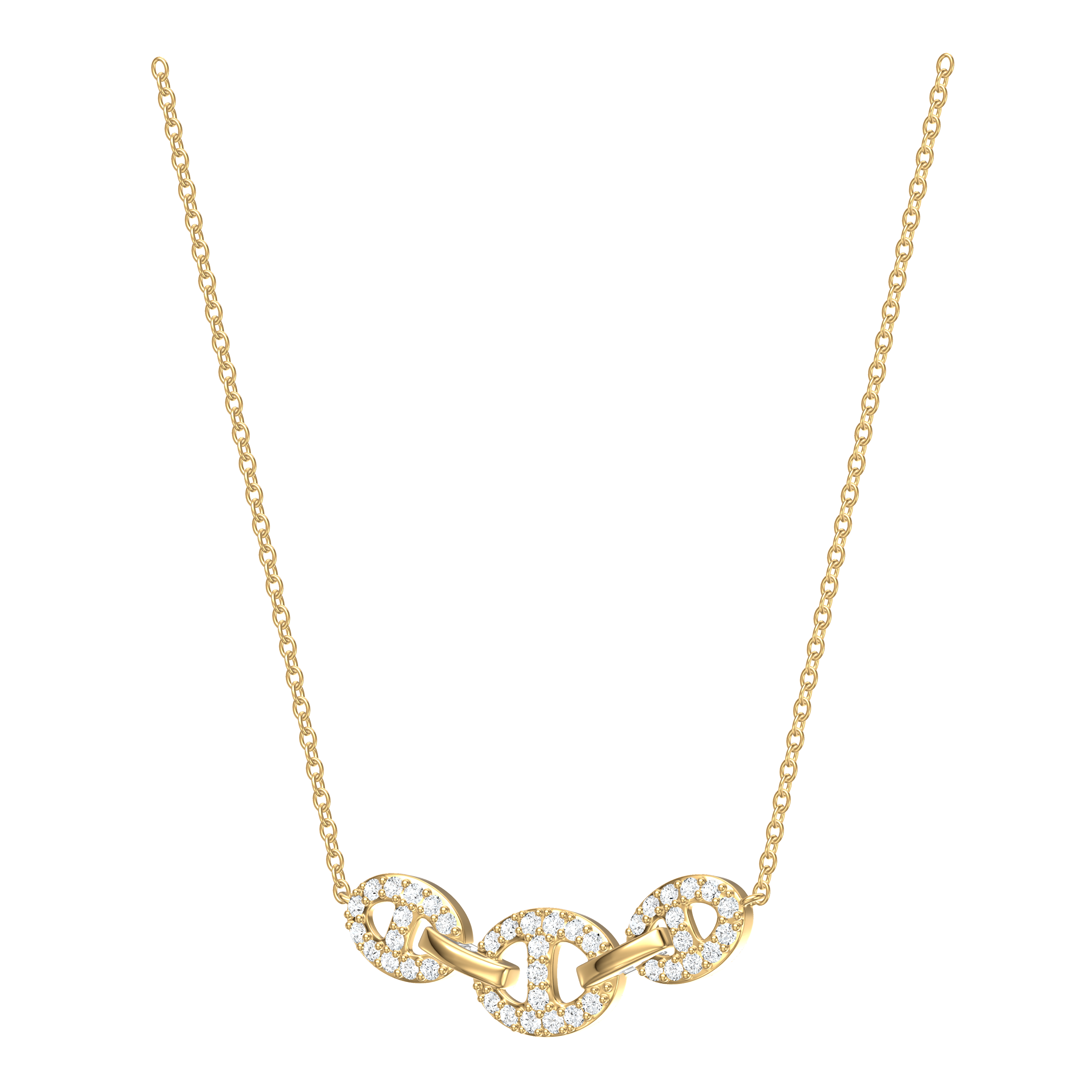 14k Yellow Gold Diamond Necklace