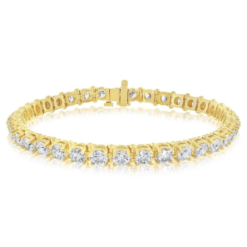 14k Yellow Gold 8.00ctw Diamond Low Set Tennis Bracelet