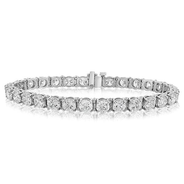 14k White Gold 6.00ctw Diamond Low Set Tennis Bracelet