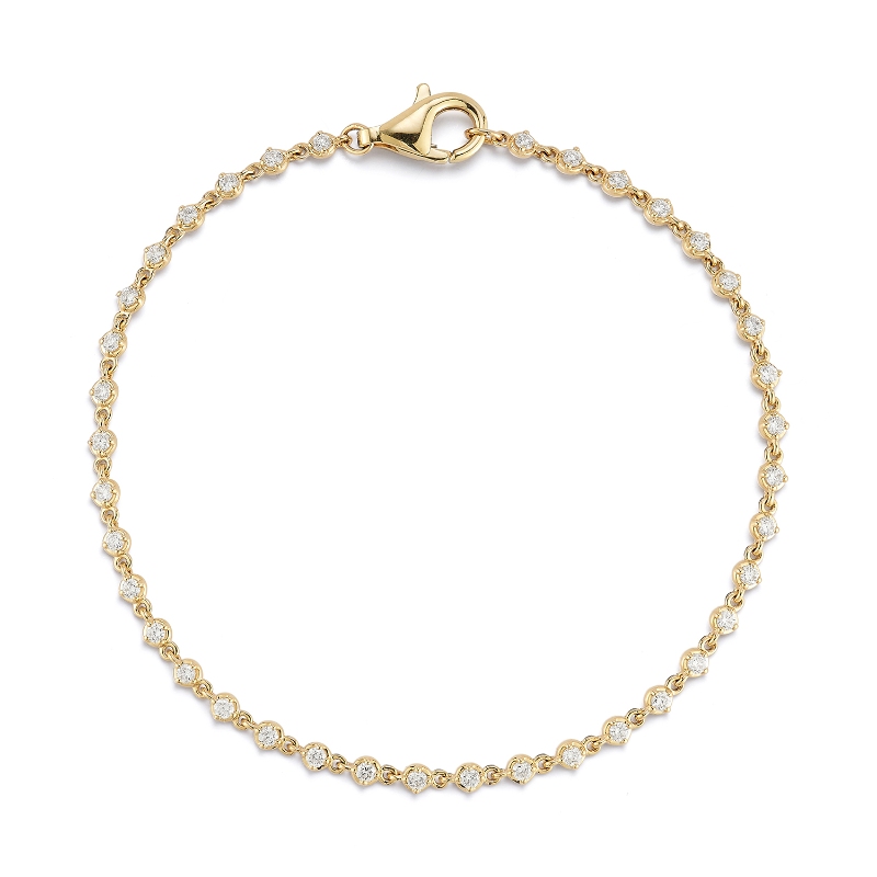 14k Yellow Gold Illusion Set Diamonds By The Yard Bracelet