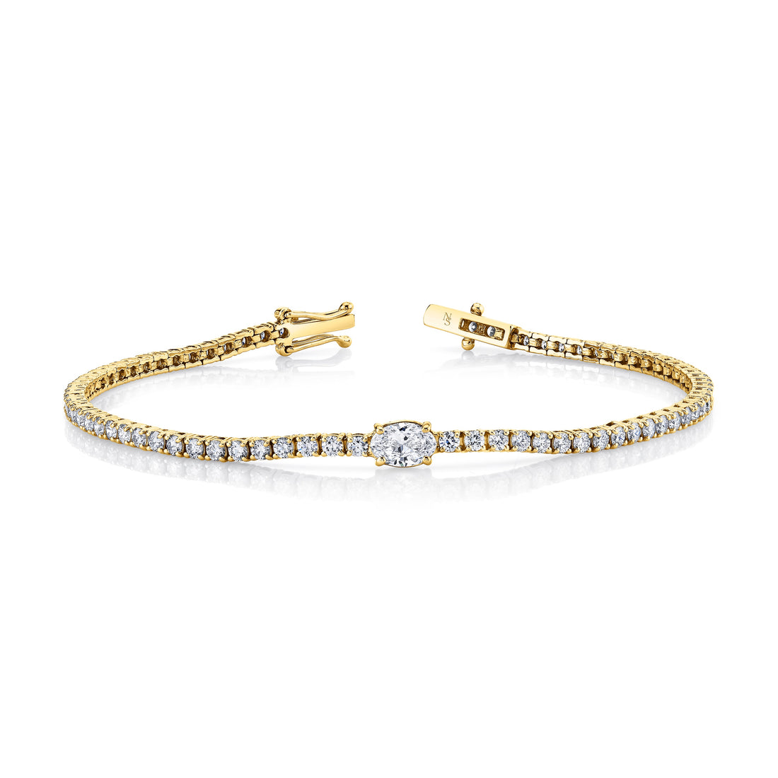 18k Yellow Gold Oval Accented Bracelet