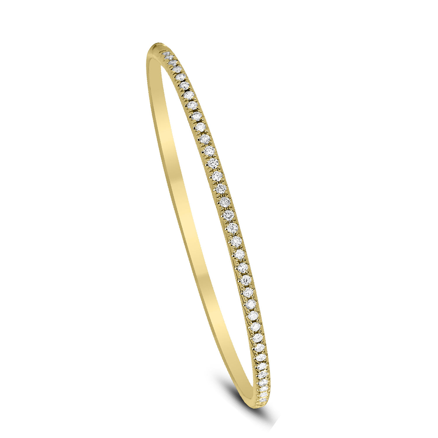 18k Yellow Gold Pave Bangle Bracelet